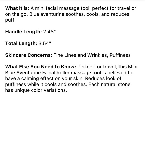 Sephora Mini Blue Aventurine De-puffing Facial Roller Tool - Picture 5 of 6